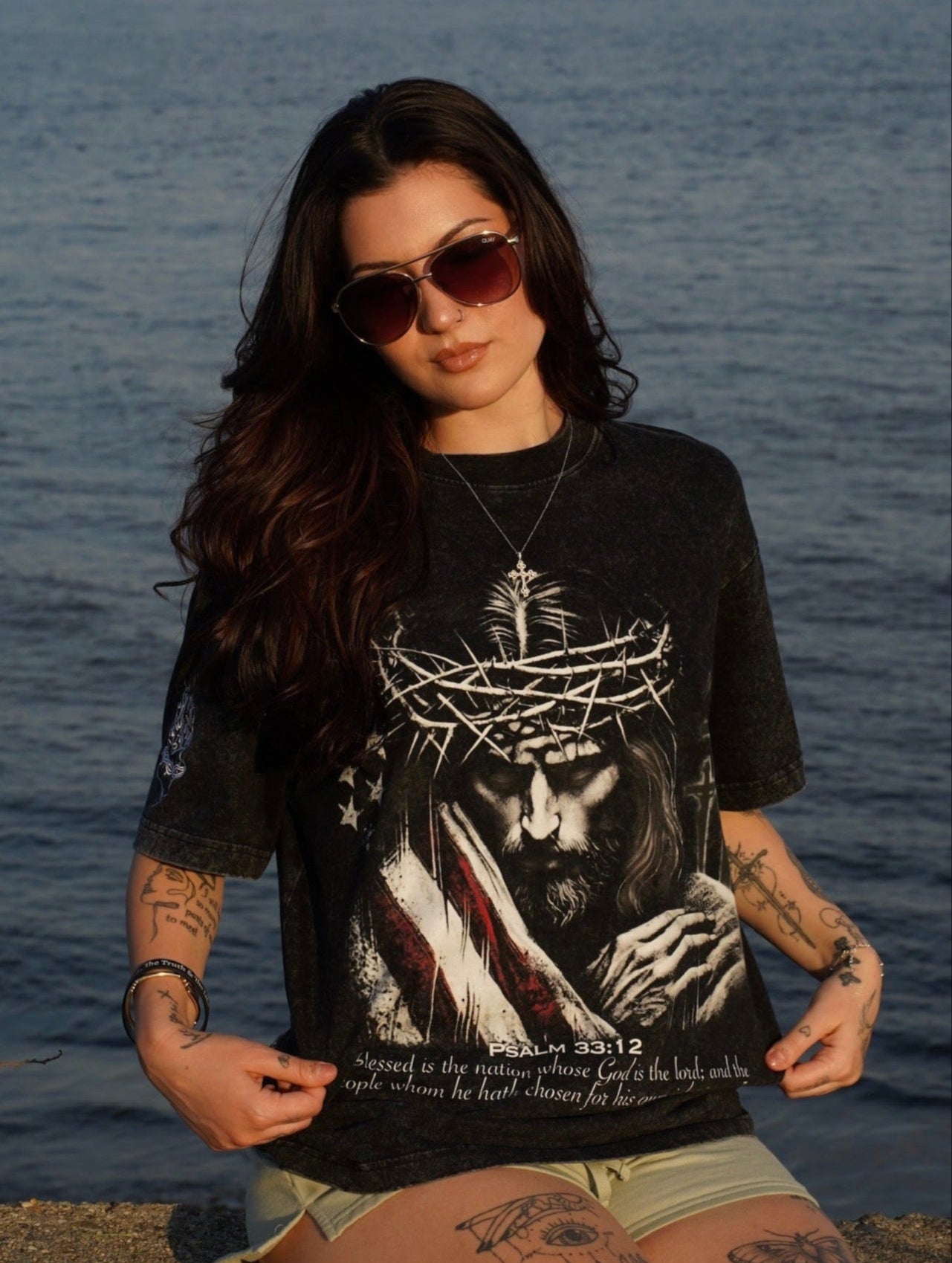 ONE NATION UNDER GOD "VINTAGE" OVERSIZED TEE