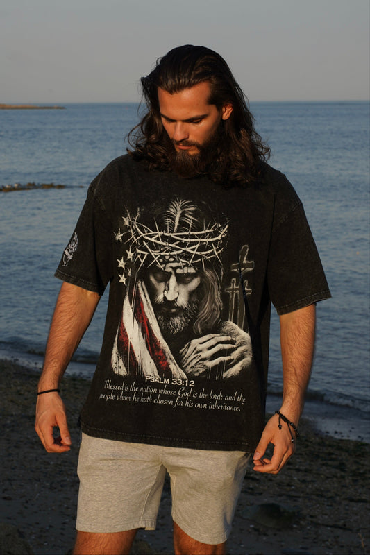 ONE NATION UNDER GOD "VINTAGE" OVERSIZED TEE